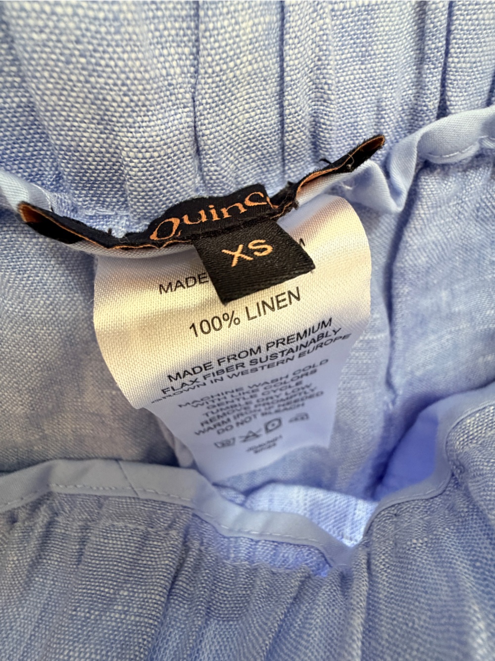 Quince 100% European Linen Pants Women Sz XS French Blue Coastal Beachy - Picture 4 of 8